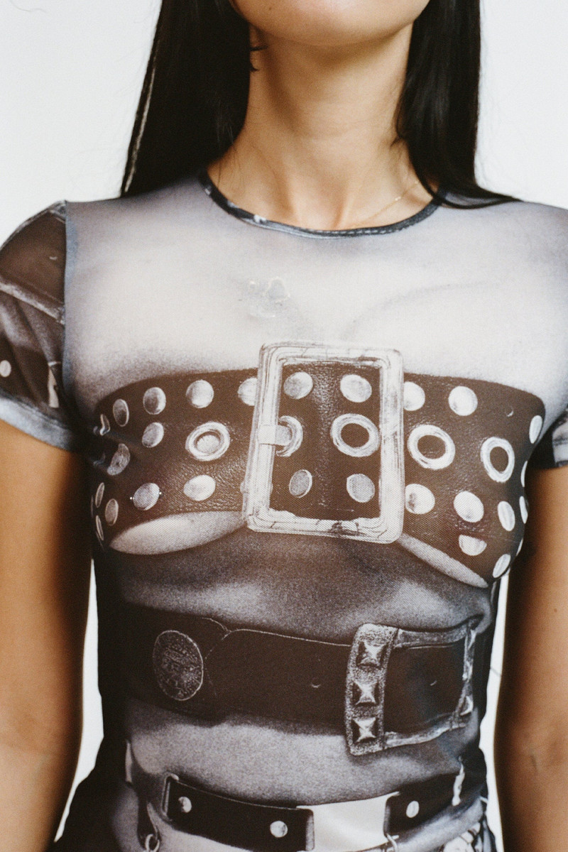 miaou MESH MINI TEE - BELT PRINT outlook