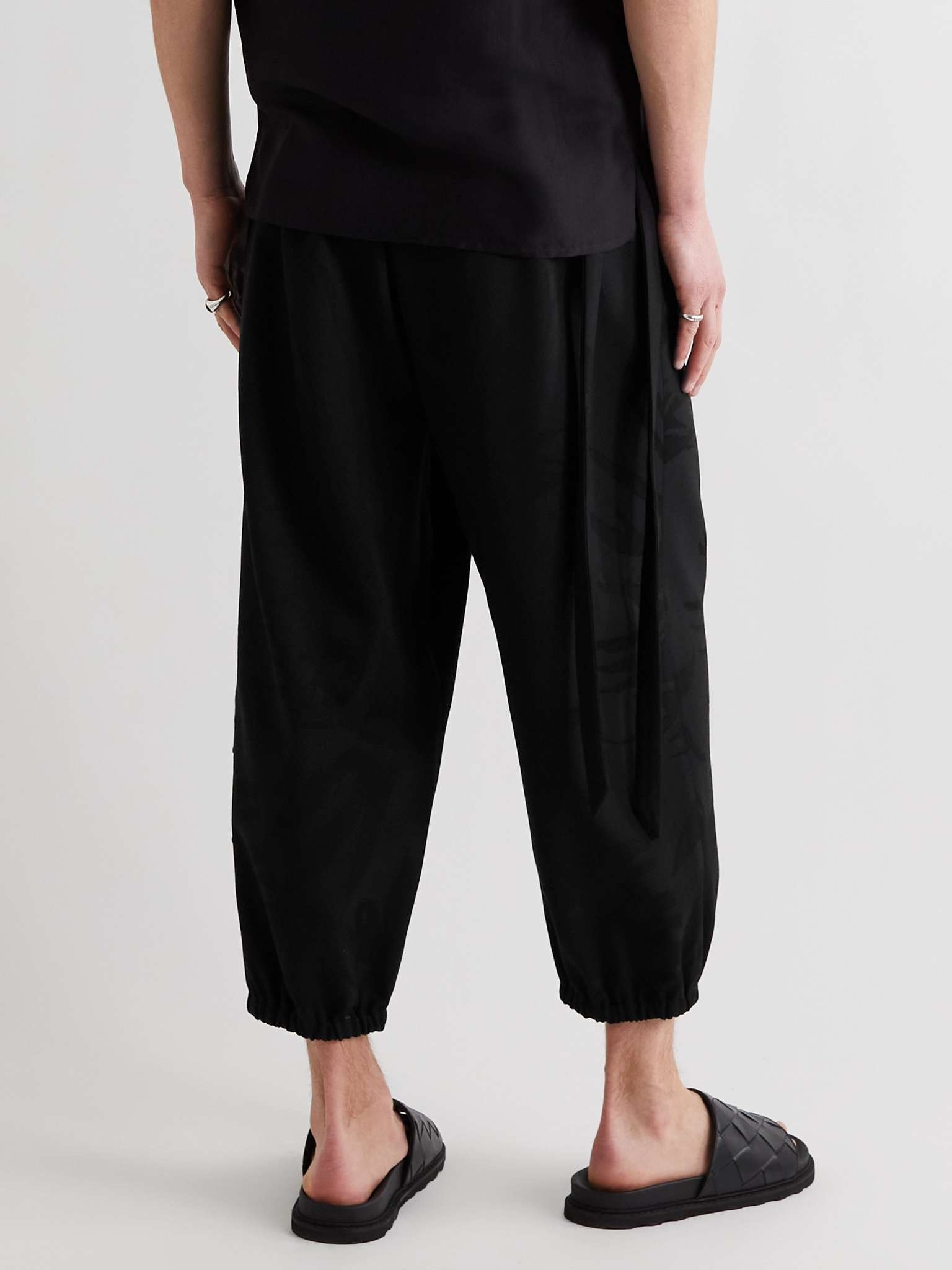 Wide-Leg Cropped Virgin Wool-Jacquard Trousers - 4