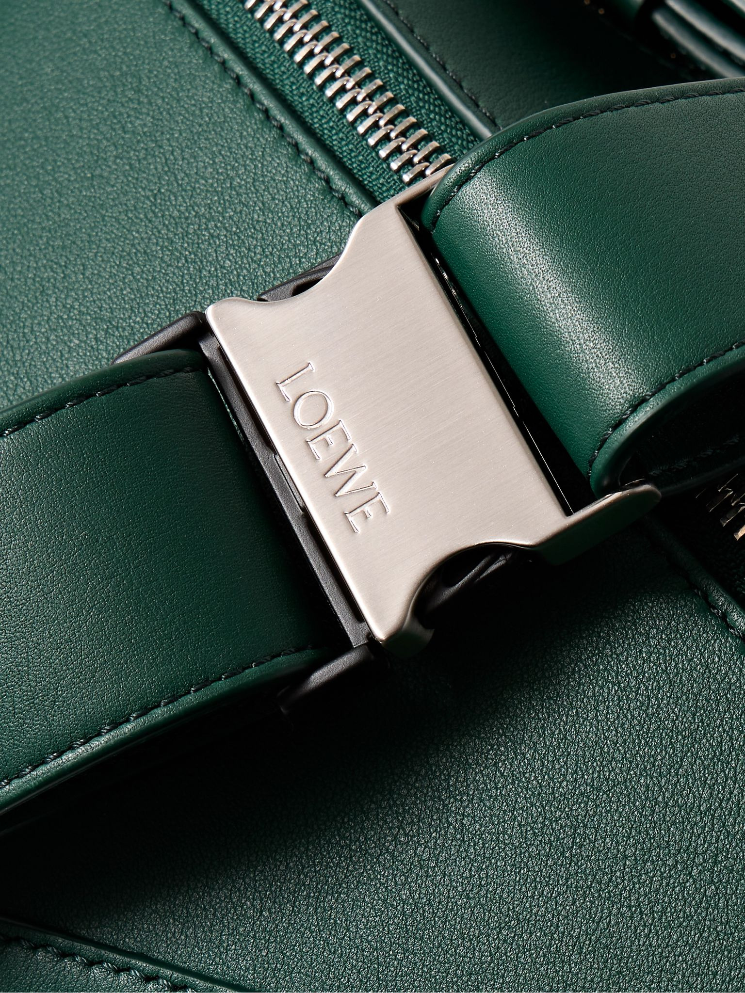 Puzzle Edge Small Leather Belt Bag Emerald - 4