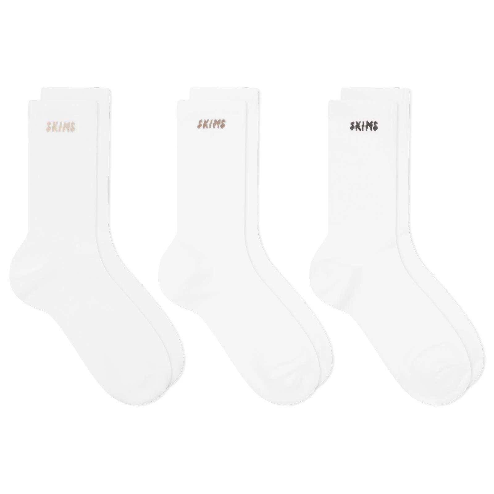 SKIMS Logo Ribbed Crew Sock 3 Pack - 1