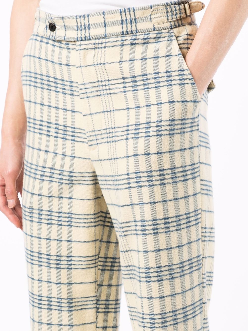 checked straight-leg trousers - 5