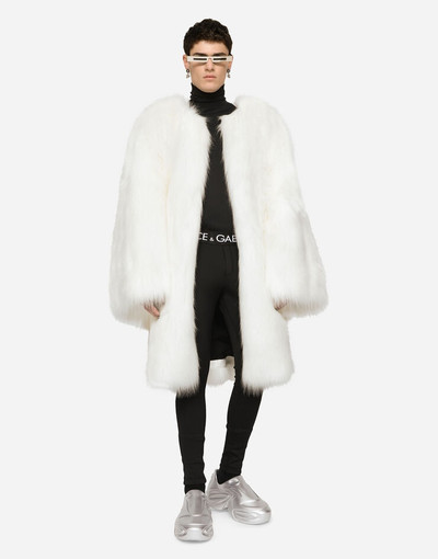 Dolce & Gabbana Single-breasted faux fur coat outlook