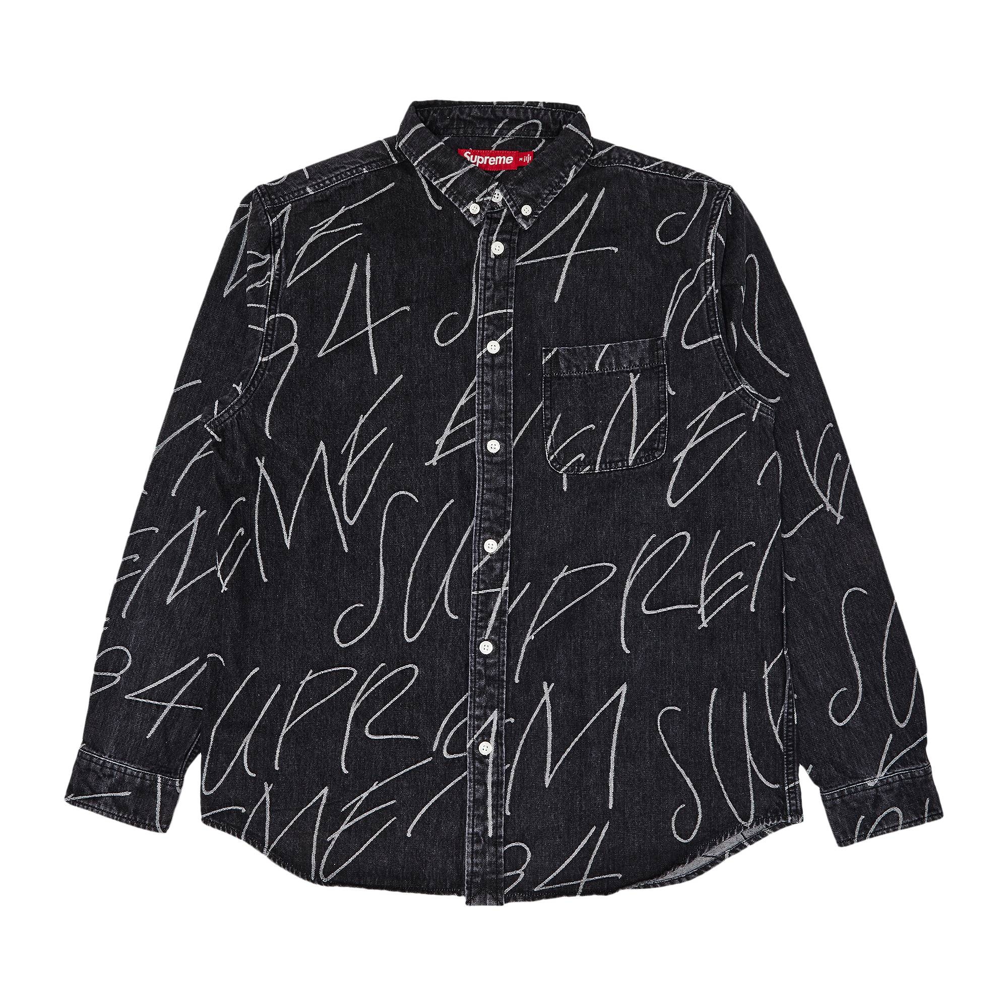 Supreme Supreme Handwriting Jacquard Denim Shirt 'Washed Black