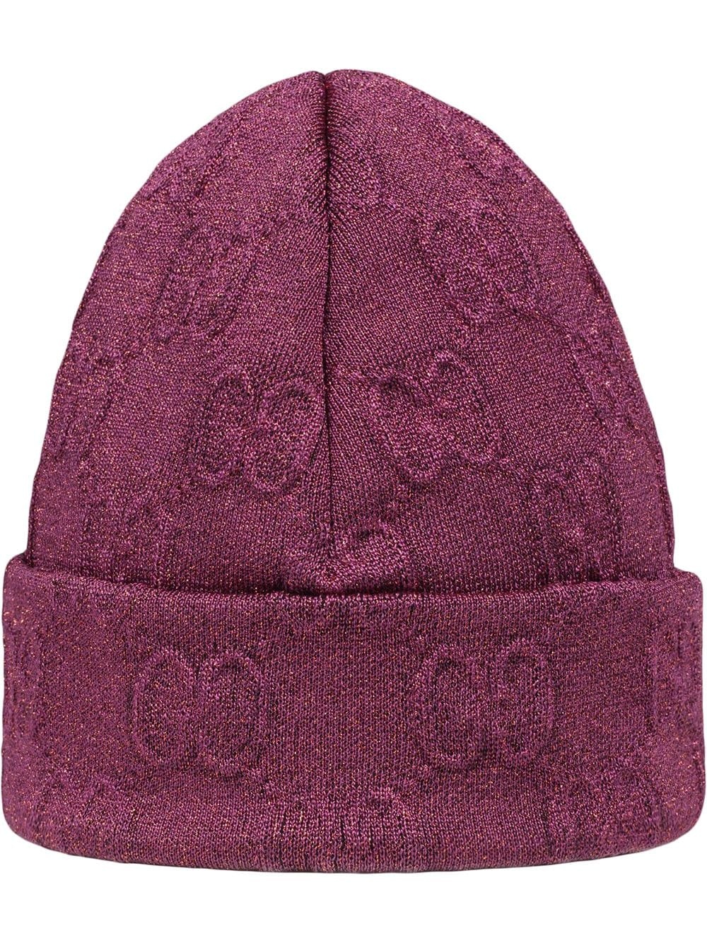 Interlocking G metallic-knit beanie - 1