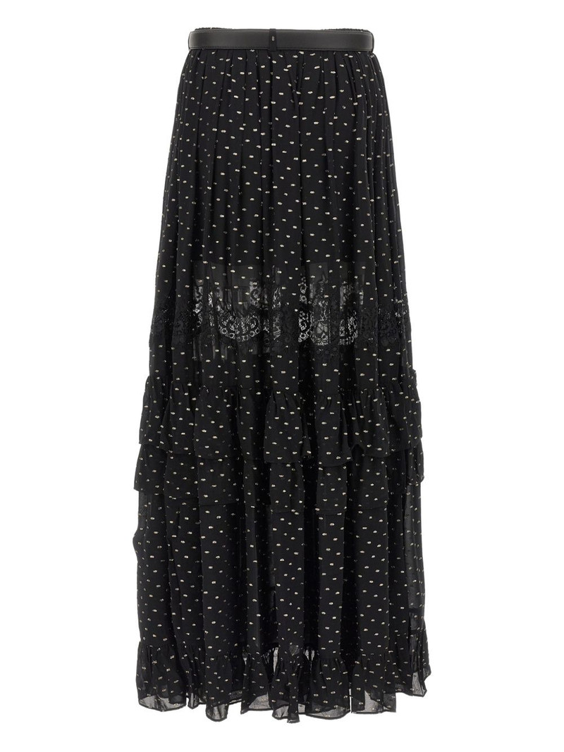 self-portrait chiffon lace maxi skirt outlook