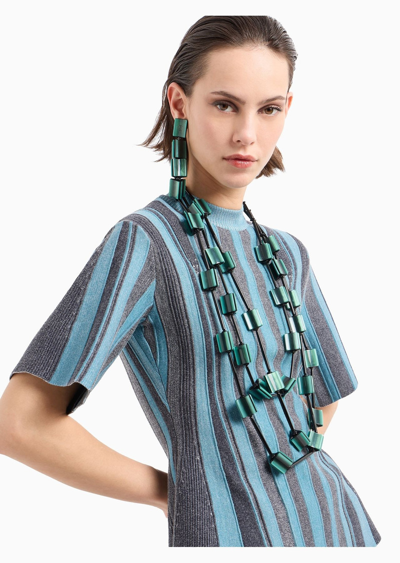 Multistrand necklace with resin components 3