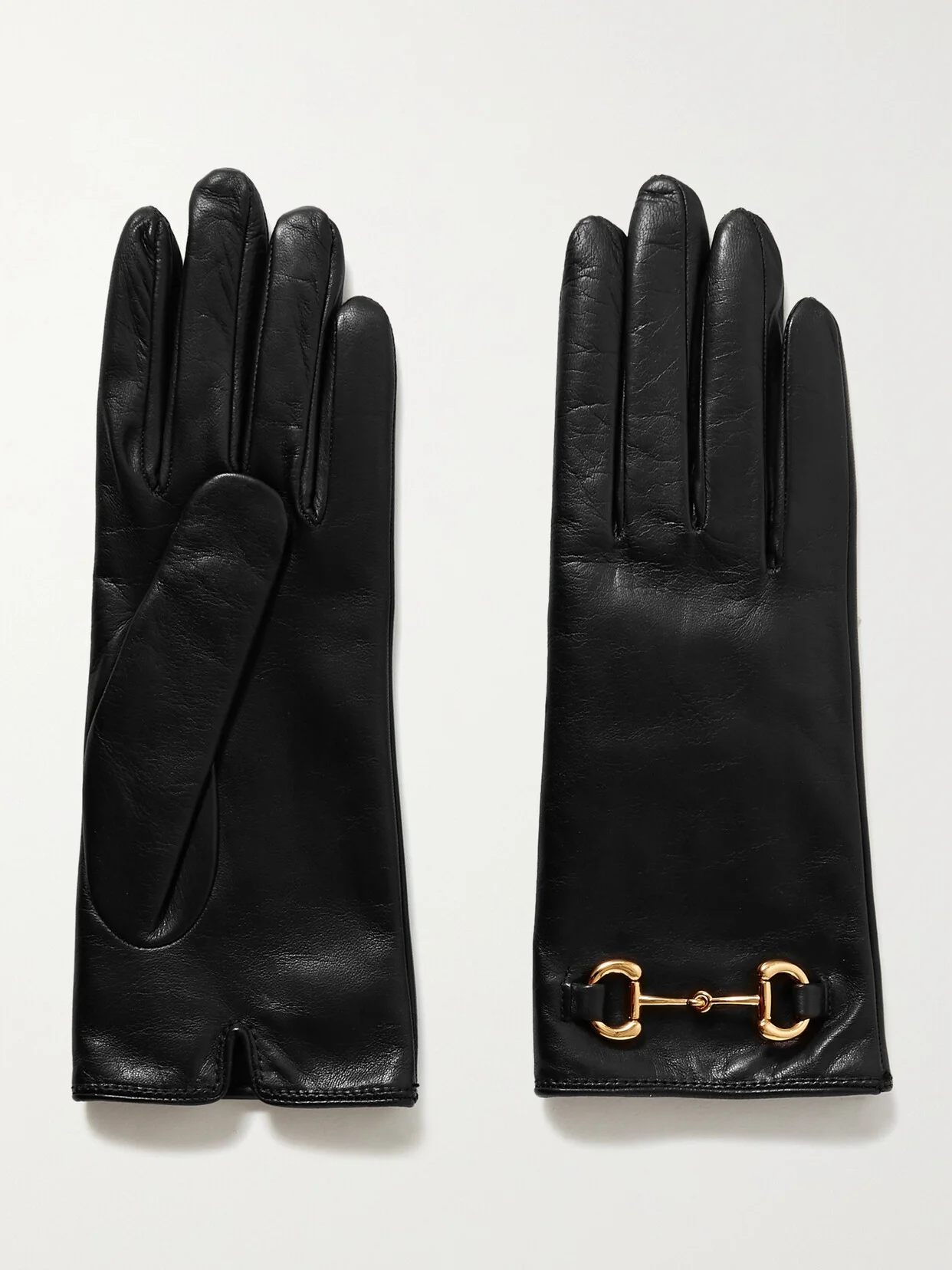 Horsebit-detailed Leather Gloves - 1