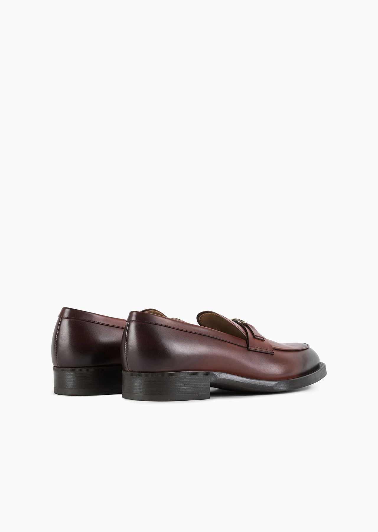 Leather logo loafers - 3