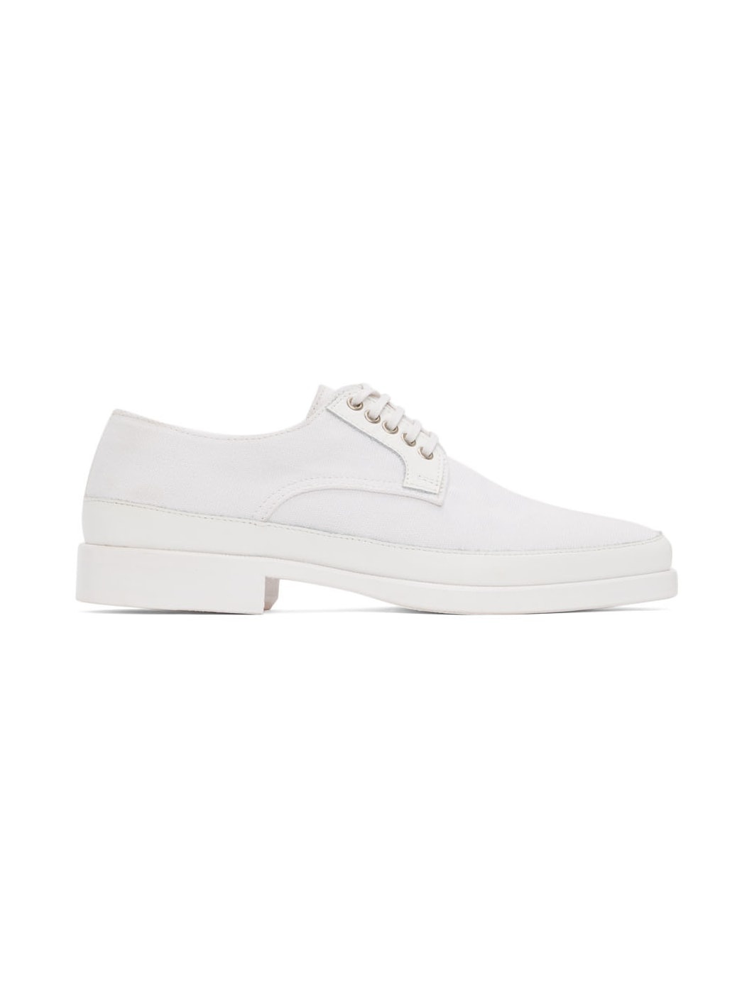 White Canvas Derbys - 1