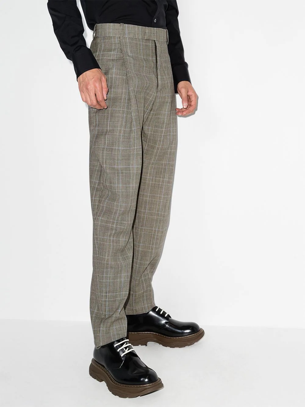 check-pattern tailored trousers - 2