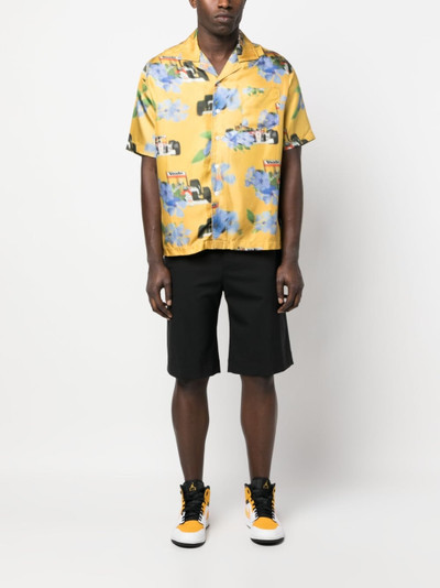 Rhude floral-print silk shirt outlook