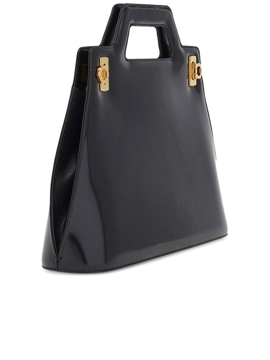 Gancini Leather Handbag - 4