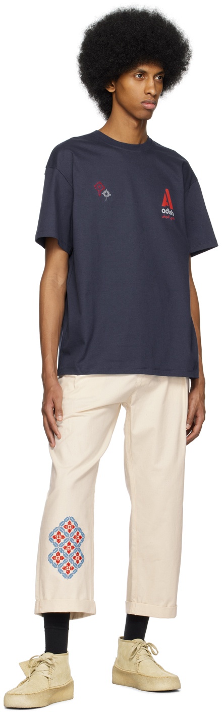 【関税込み】ADISH ネイビー Nadi Lel Tシャツ Adish Navy Nadi Lel T-Shirt | REVERSIBLE