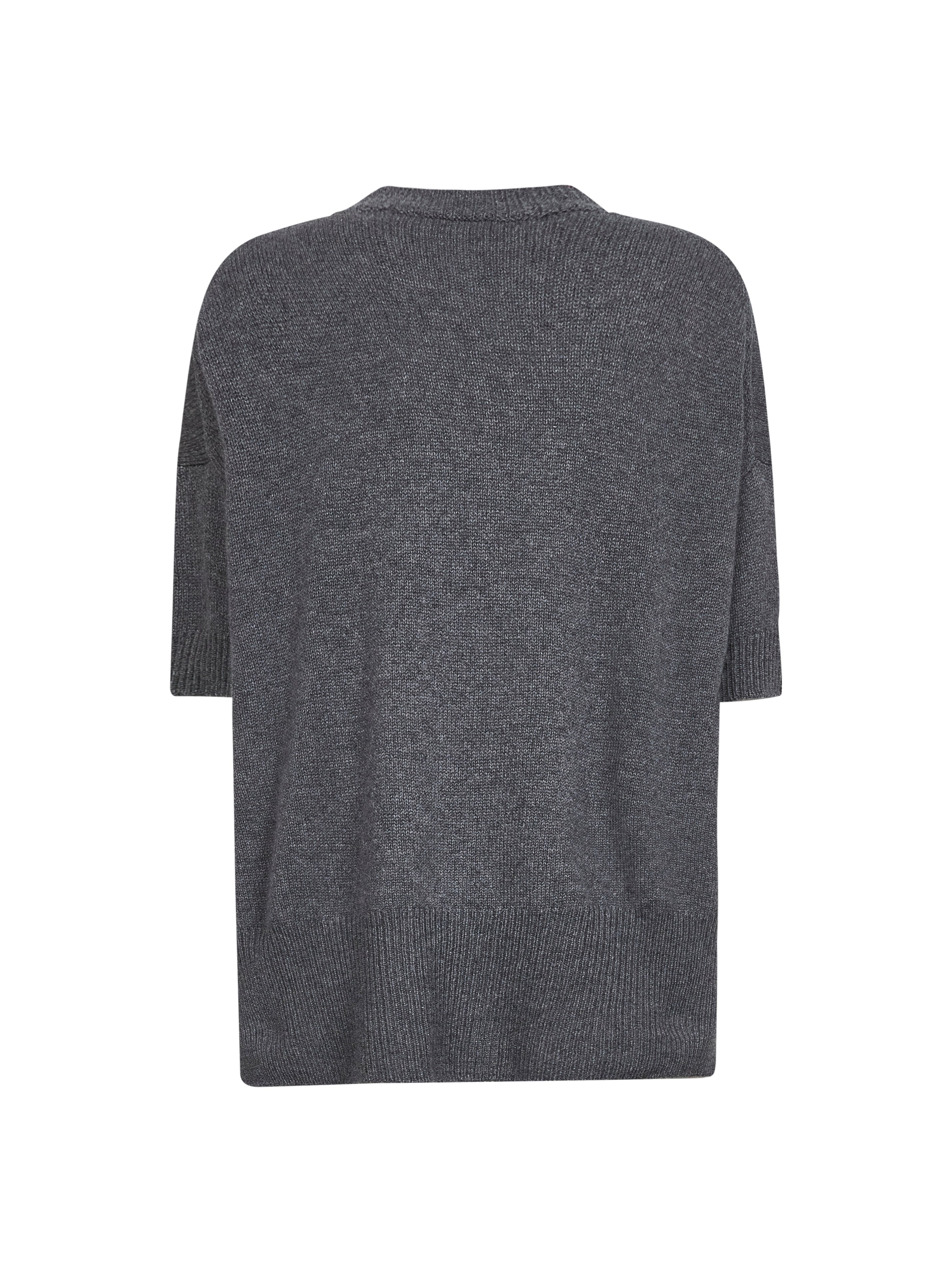 Jil Sander Women Grey Cashmere Short-Sleeved Sweater - 2