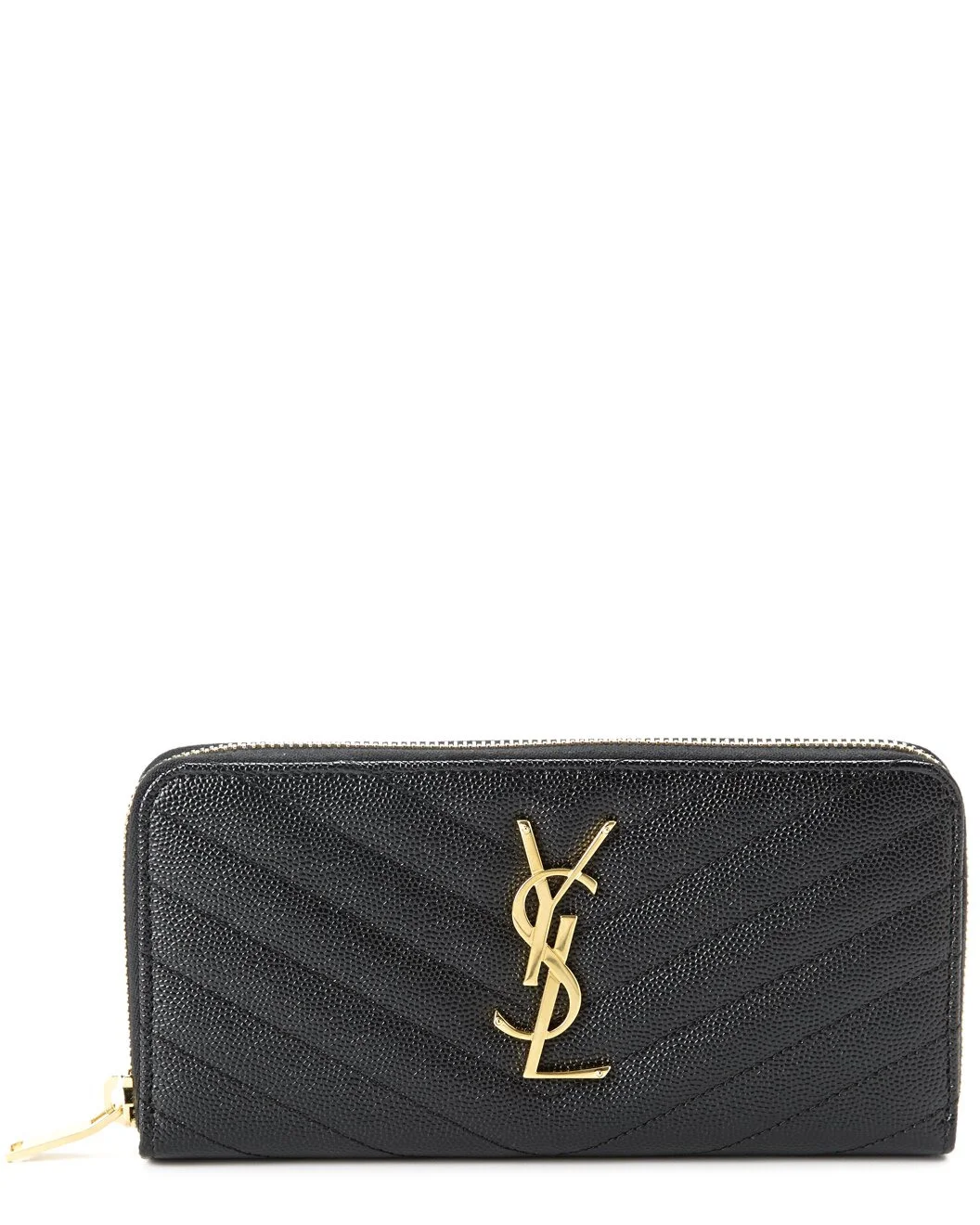 Saint Laurent Monogram Matelasse Leather Zip Around Wallet - 1