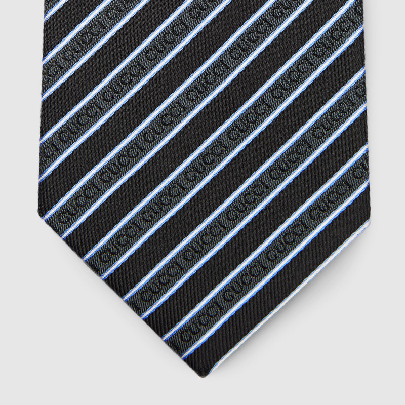 Striped silk jacquard tie 4
