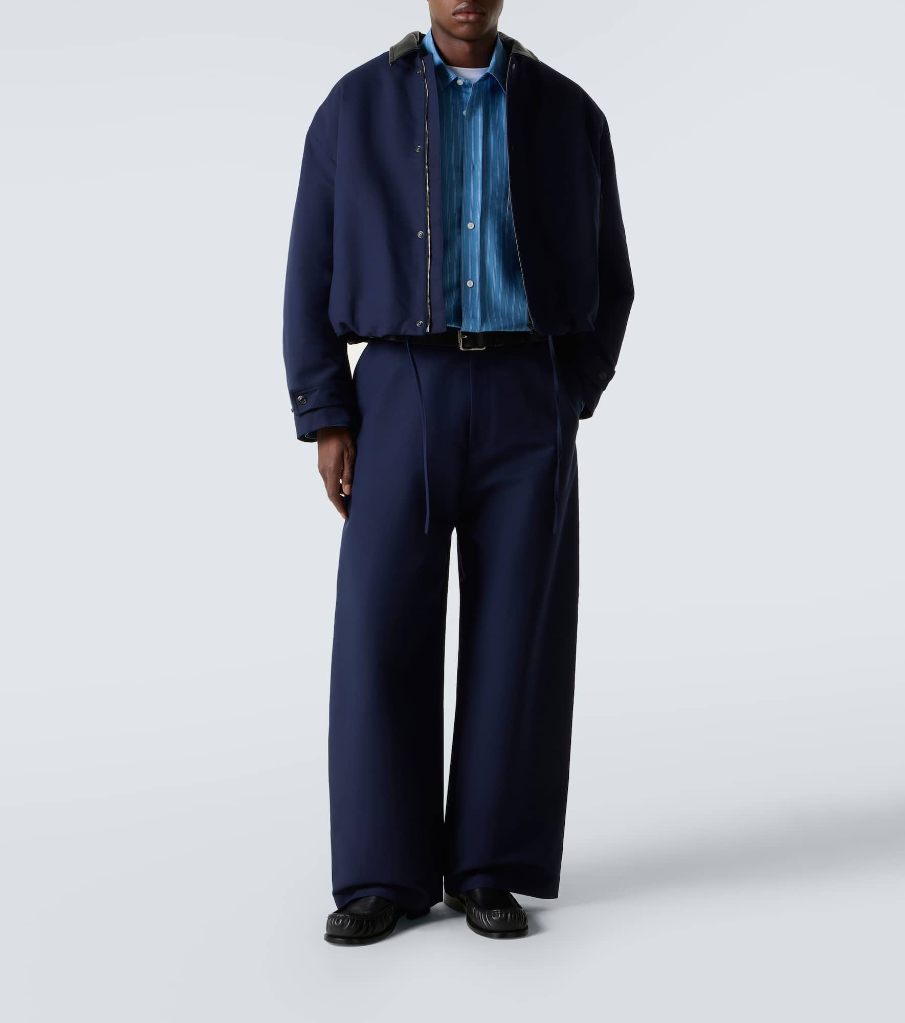 Mid-rise cotton satin wide-leg pants - 2