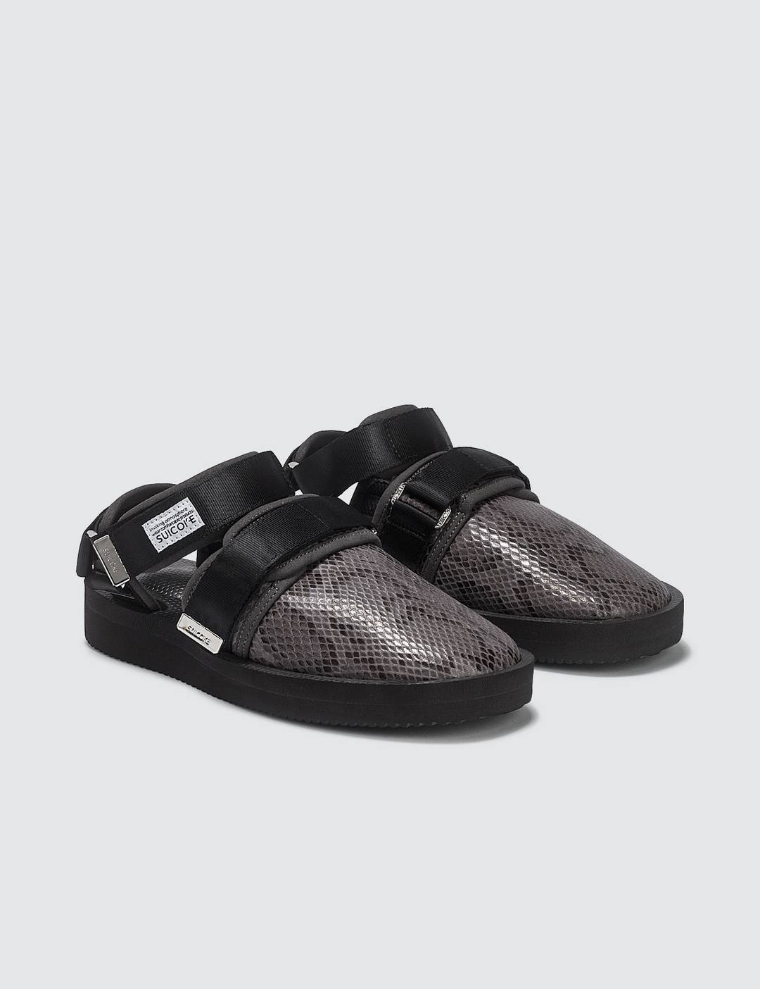 Snake-Effect Velcro Sandals - 4