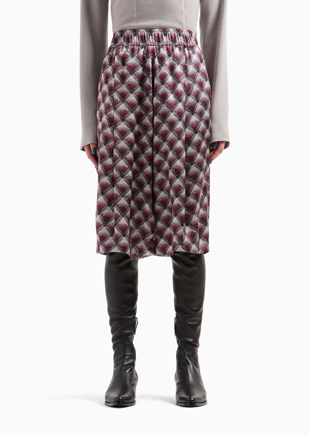 Gradient printed silk faille Bermuda shorts - 2