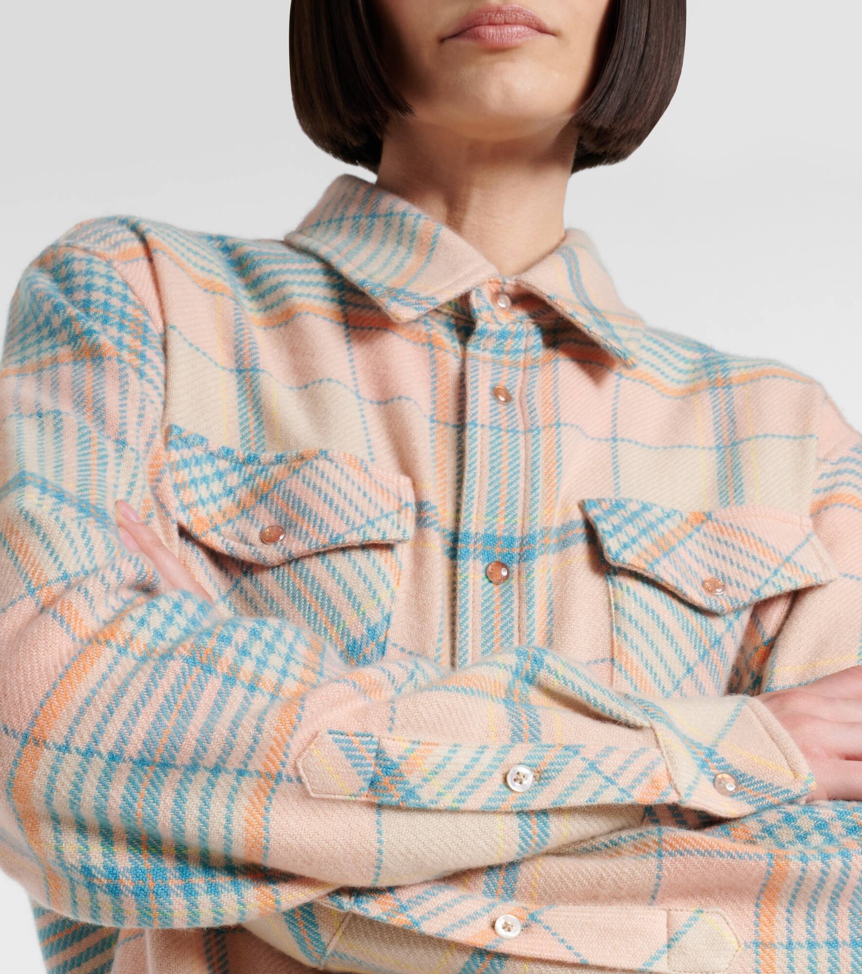 Lover plaid cashmere shirt - 4