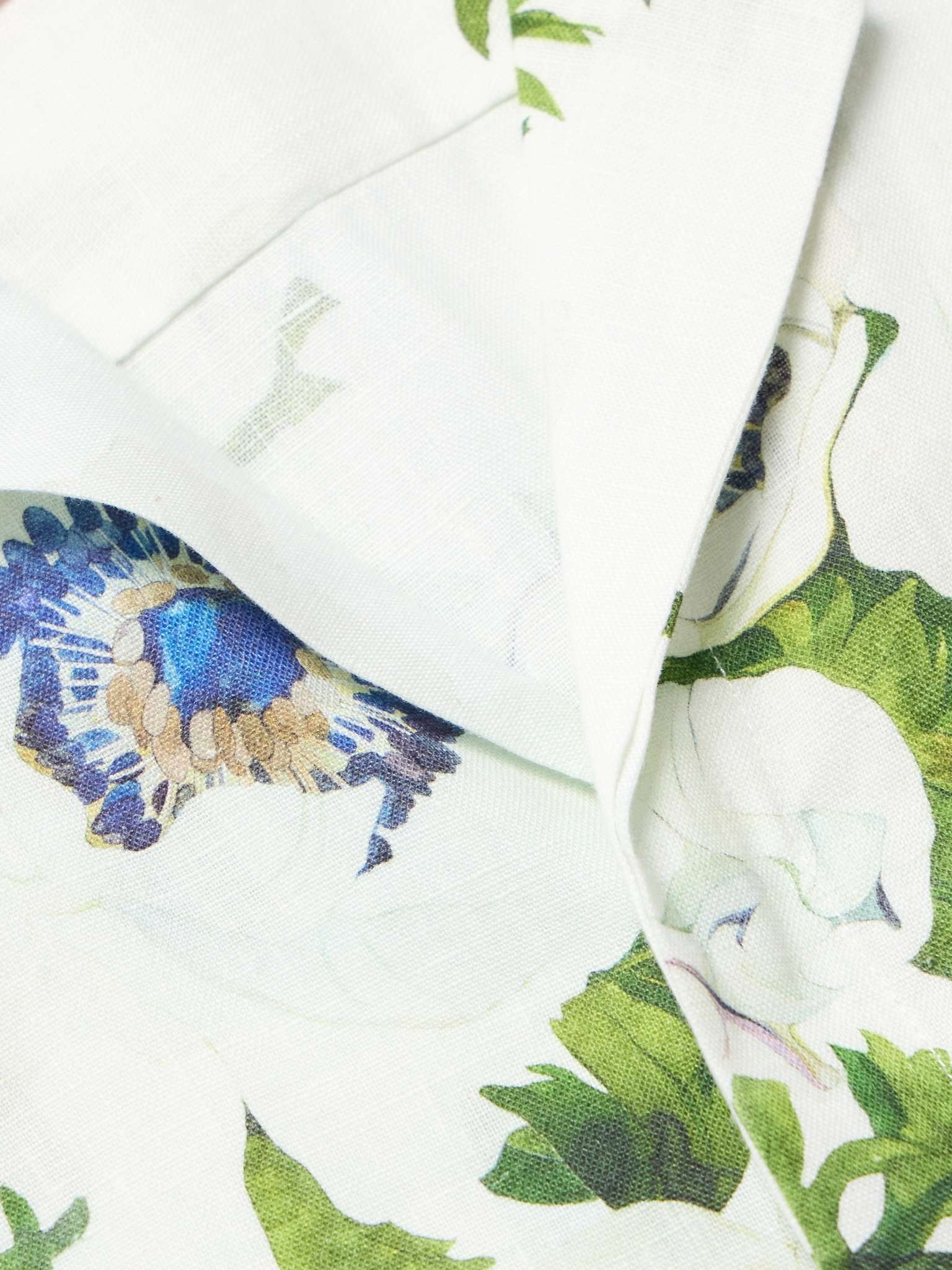 Maitan Camp-Collar Floral-Print Linen Shirt - 4