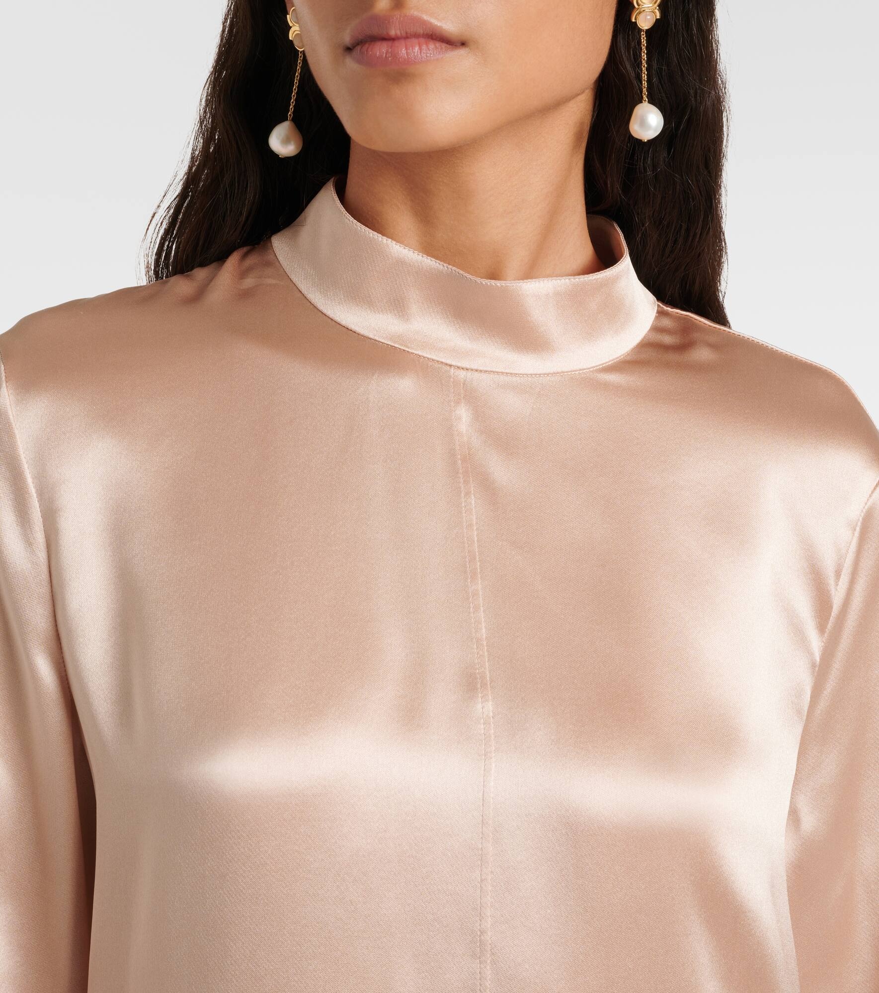 Silk charmeuse blouse - 4