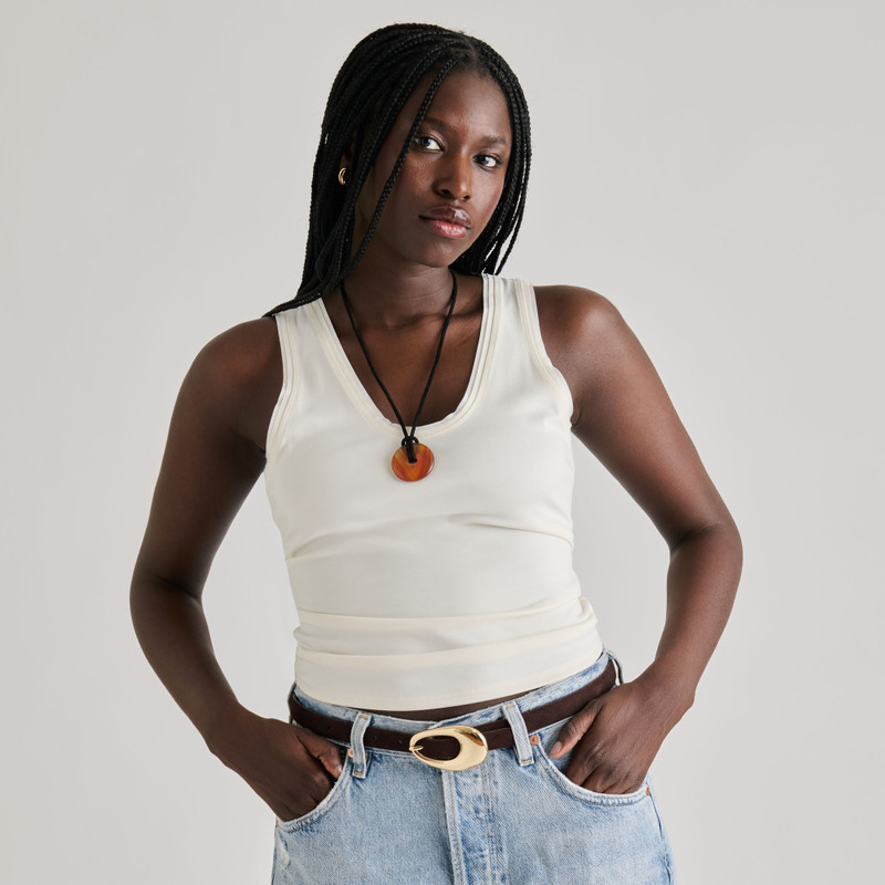 ORGANIC OVAL BUCKLE BELT MAHOGANY GOLD 7