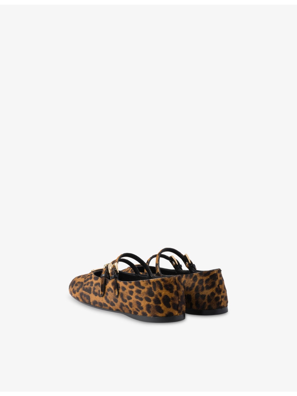 Leopard Leather Ballerina Flats - 4