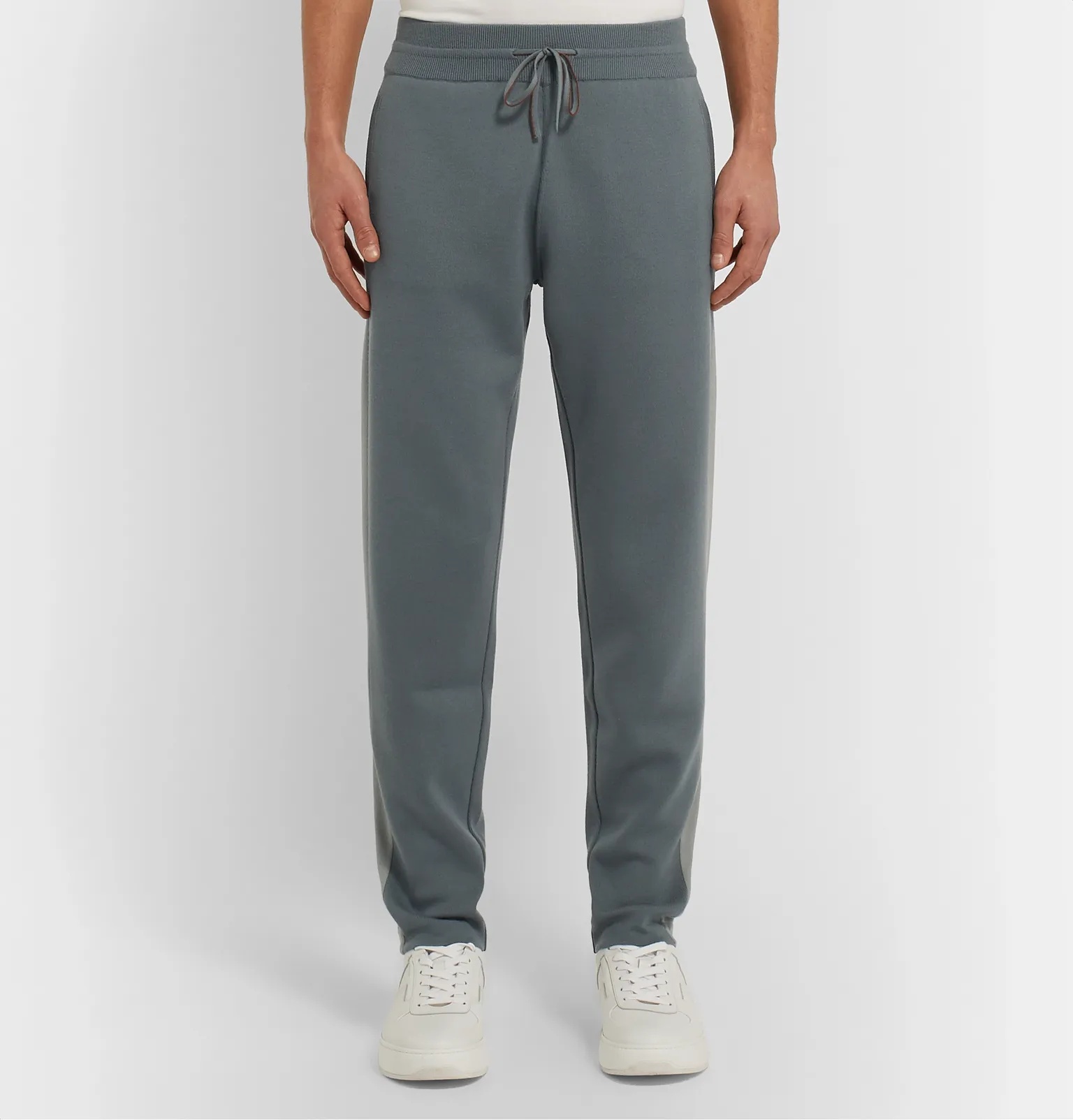 Tapered Cashmere-Trimmed Virgin Wool Sweatpants - 4