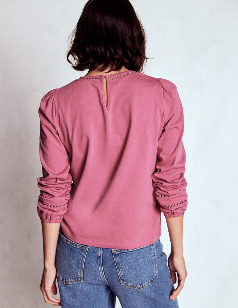 Flo Trim Detail Top-Pink Heather 4