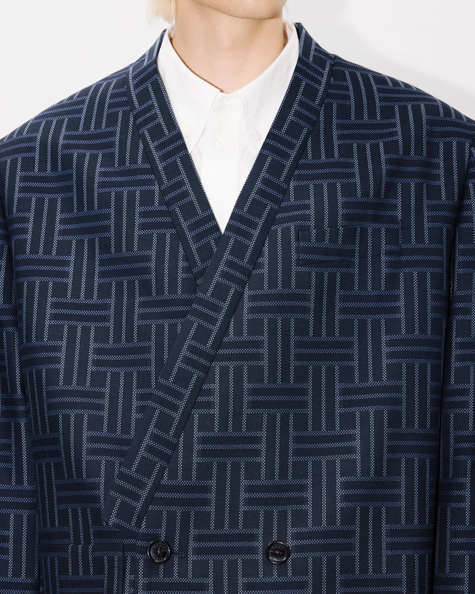 'KENZO Weave' tailored kimono jacket in wool and cotton - 6