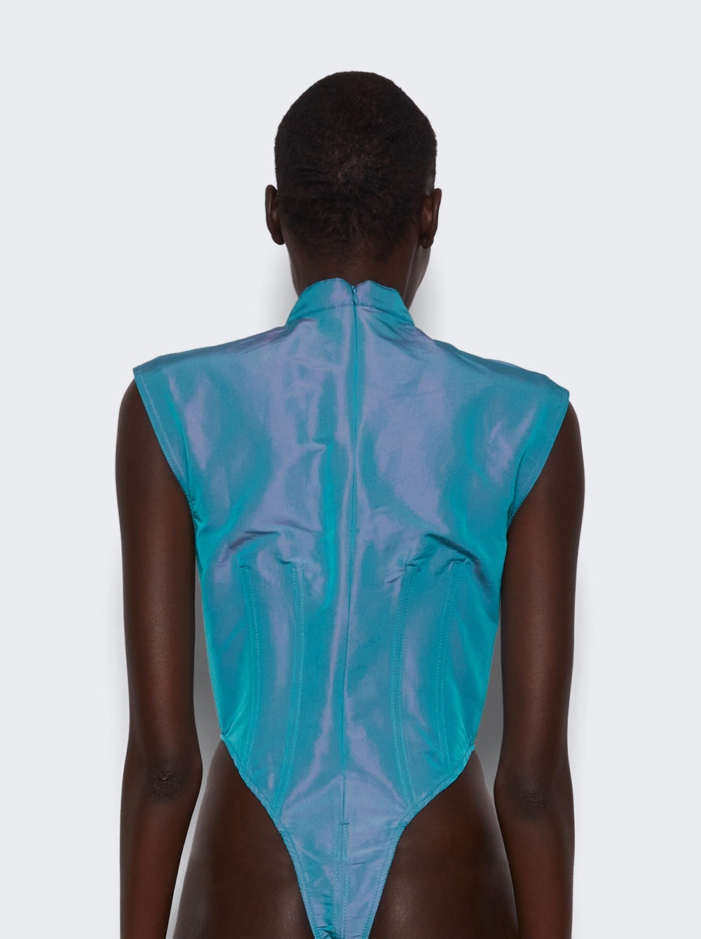 Utility Lace-Up Bodysuit Aqua - 5