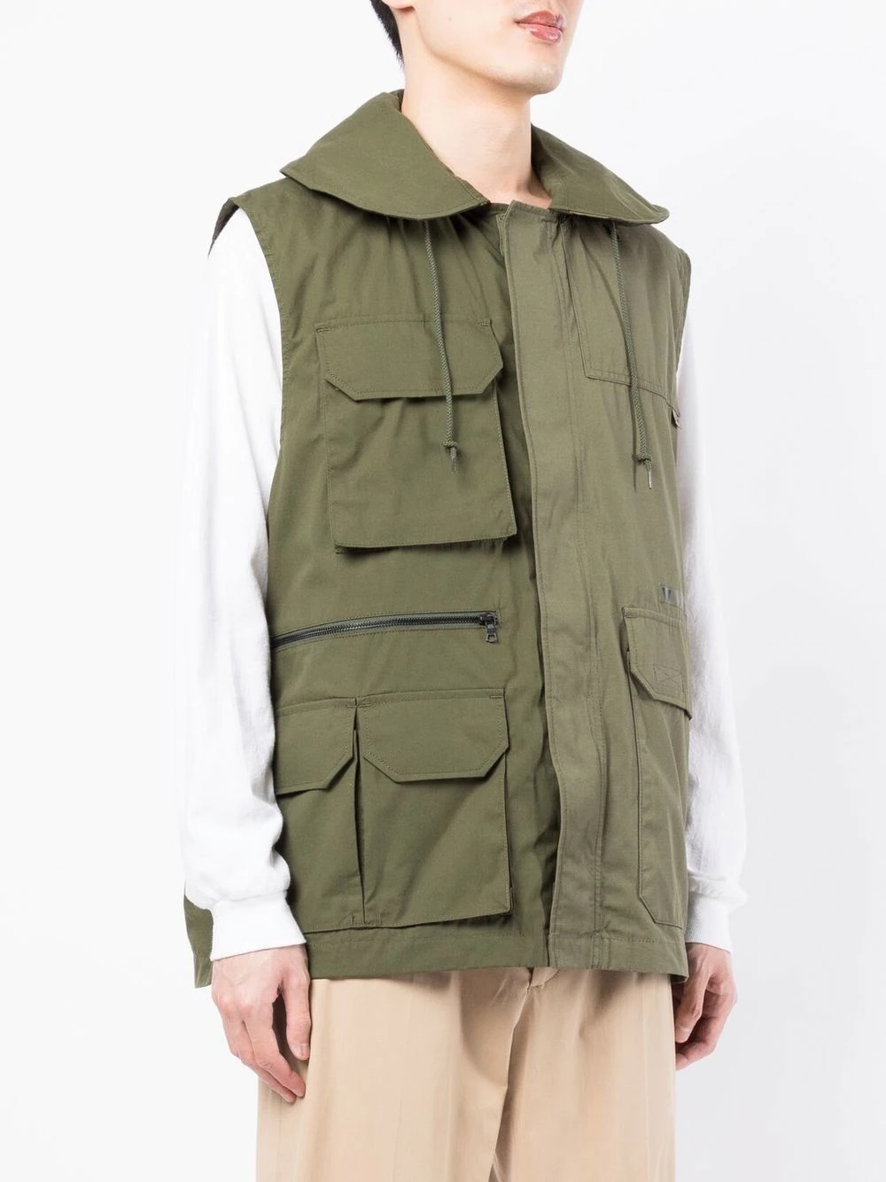 sleeveless hooded cargo gilet jacket - 3