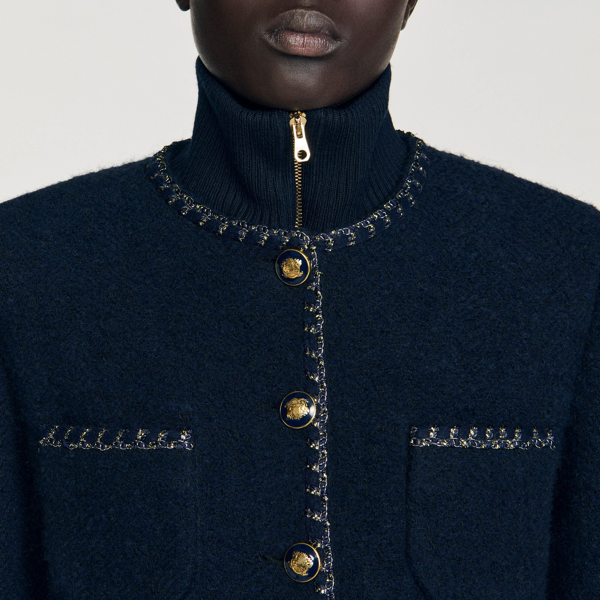 TWEED JACKET WITH REMOVABLE COLLAR - 3