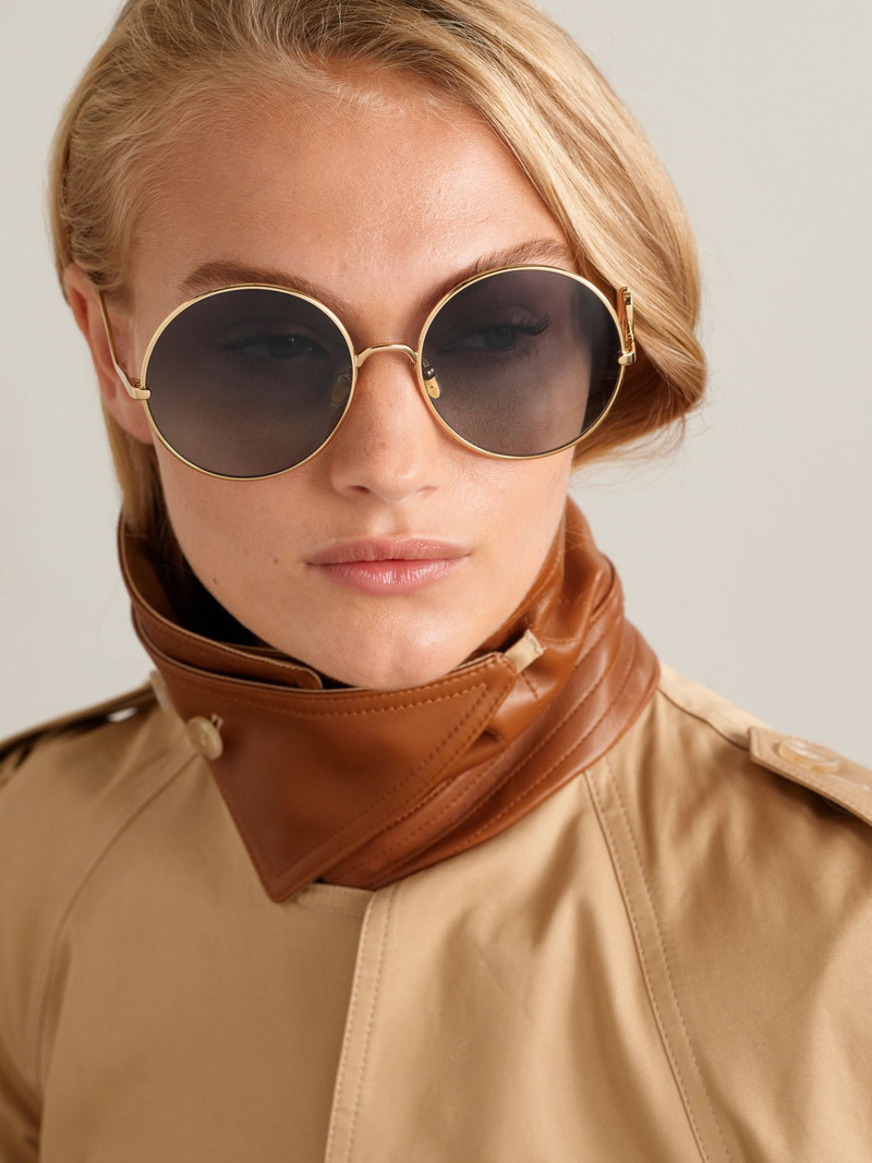 Chloé Iconic round-frame gold-tone sunglasses Gold outlook