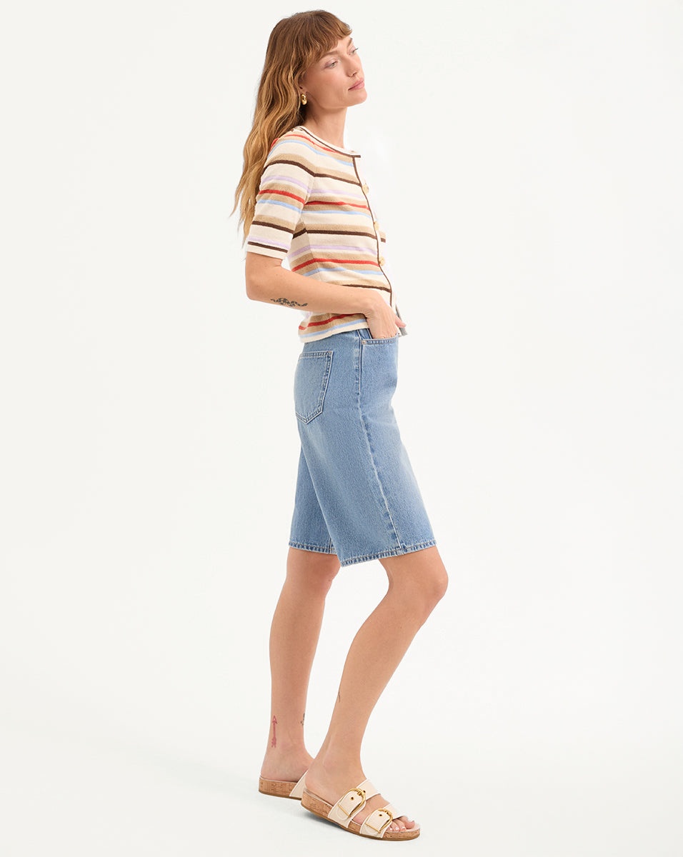 CHARLOTTE LONGLINE DENIM SHORT - 4