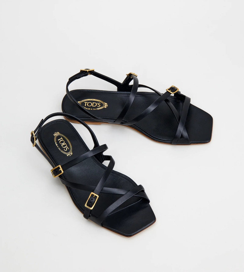 Tod's SANDALS IN LEATHER - BLACK outlook