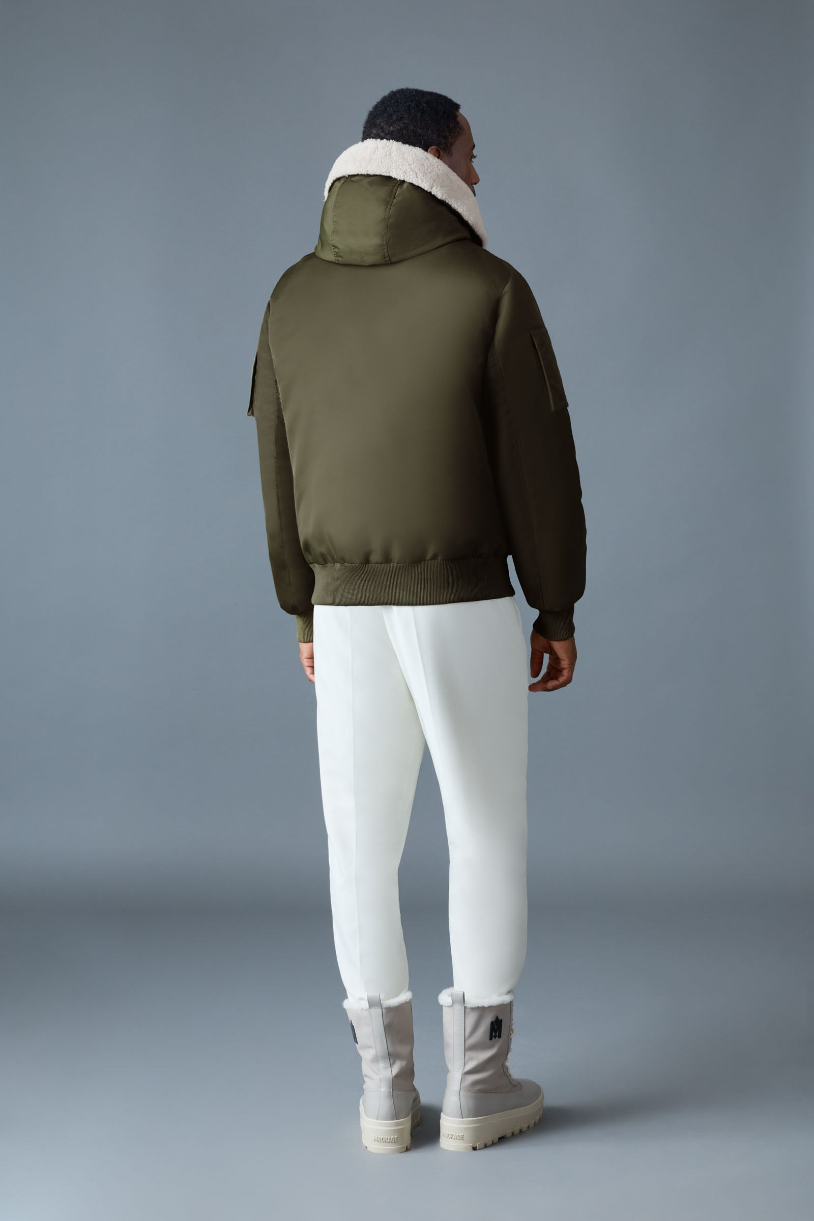 AUGUST bomber jacket with shearling-trimmed hood - 7