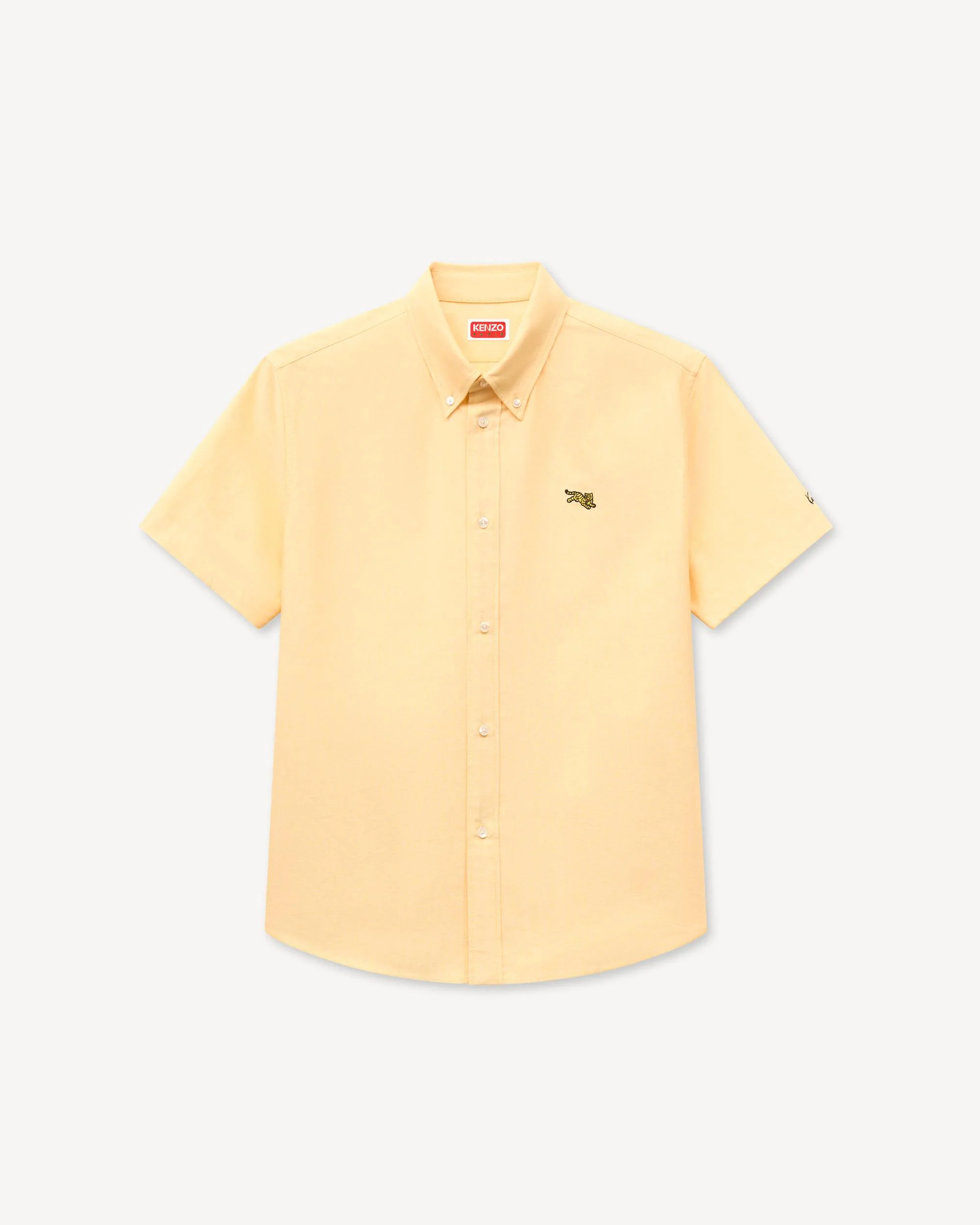 'KENZO Jumping Tiger' embroidered short sleeve shirt in cotton oxford - 1
