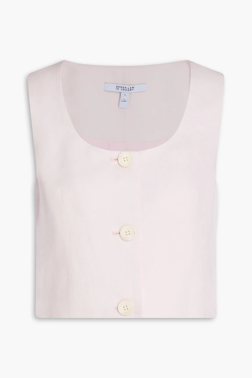 Leo cropped linen and Lyocell-blend twill vest - 1