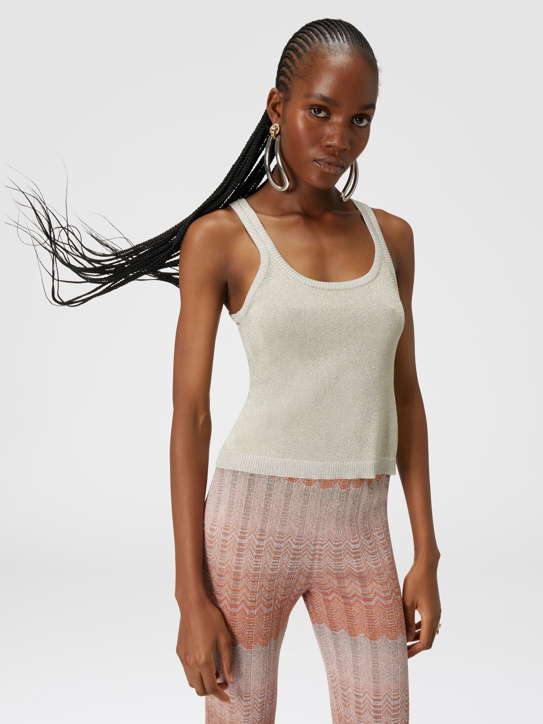 Glitter-effect viscose tank top - 4