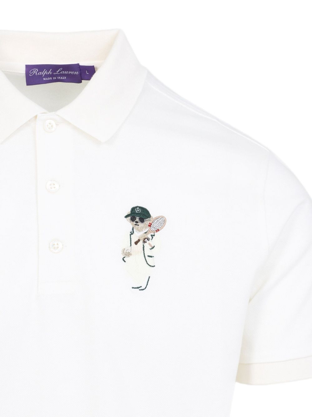 embroidered-bear polo shirt - 3