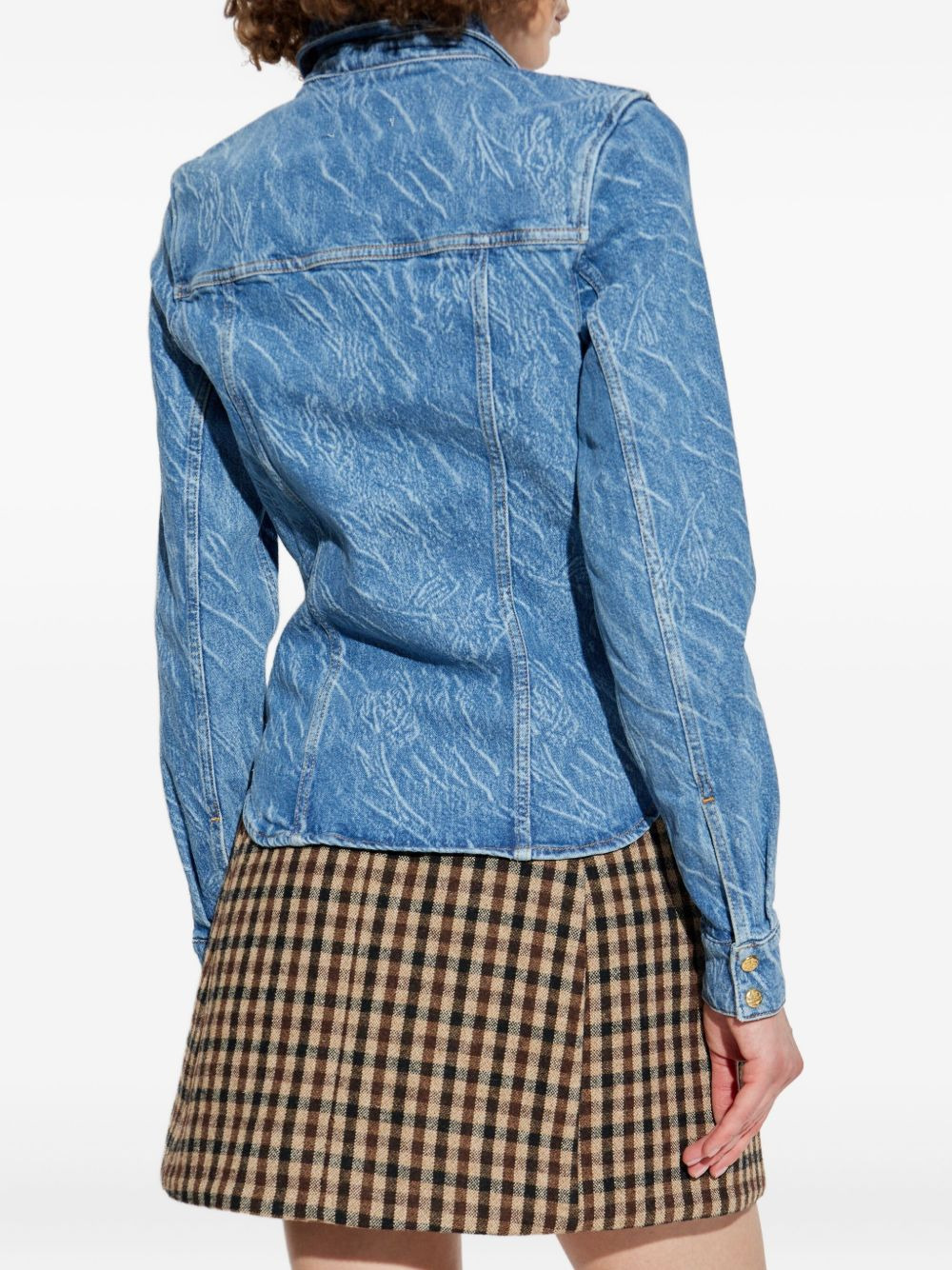 acid-wash denim shirt - 4