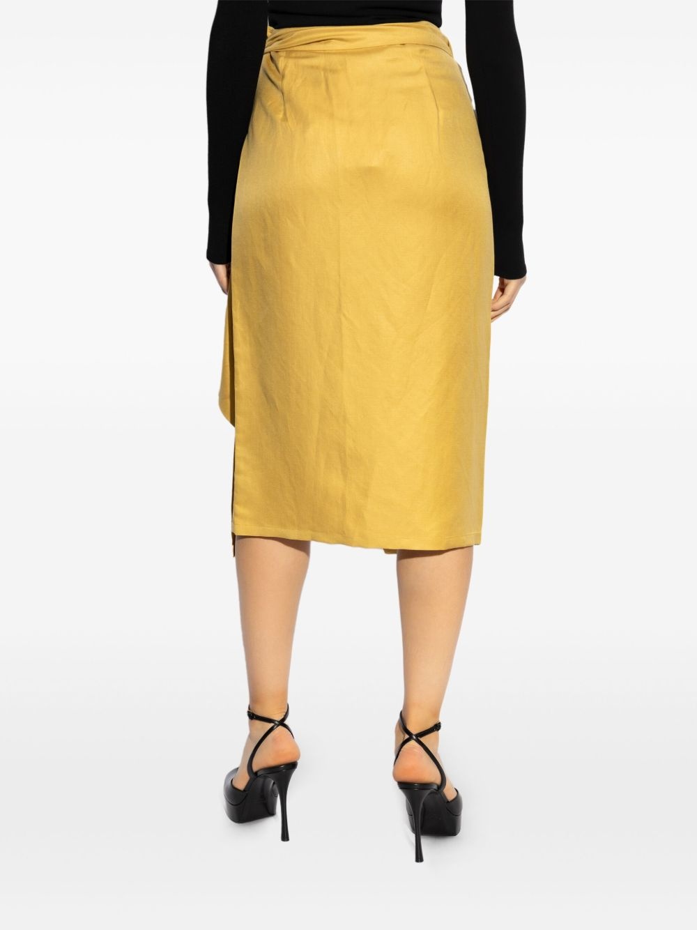 draped midi skirt - 3