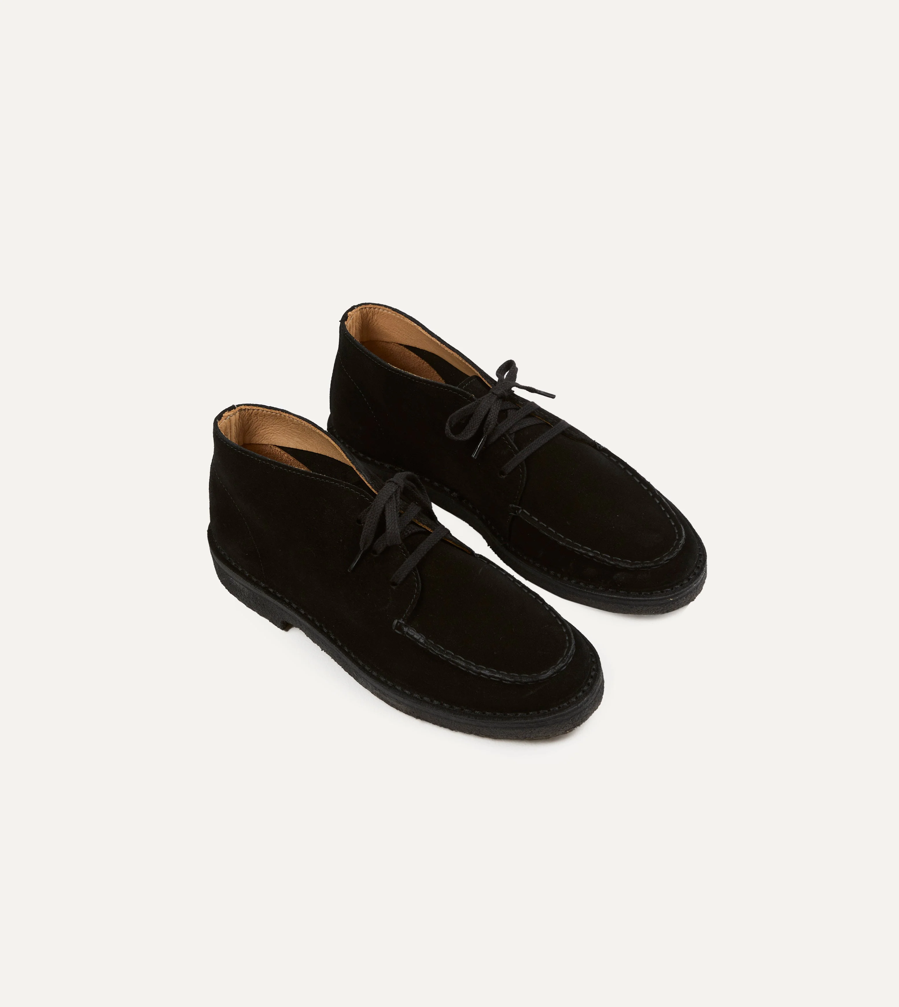 Drake's by A. Levine Crosby Moc-Toe Chukka Boot Black Suede - 1