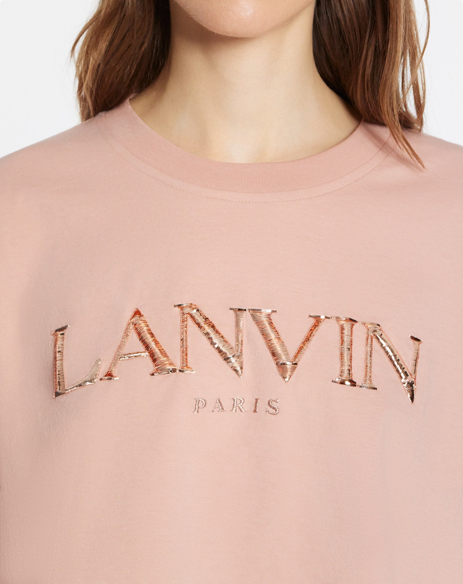 SHORT T-SHIRT WITH LANVIN PARIS EMBROIDERY - 5