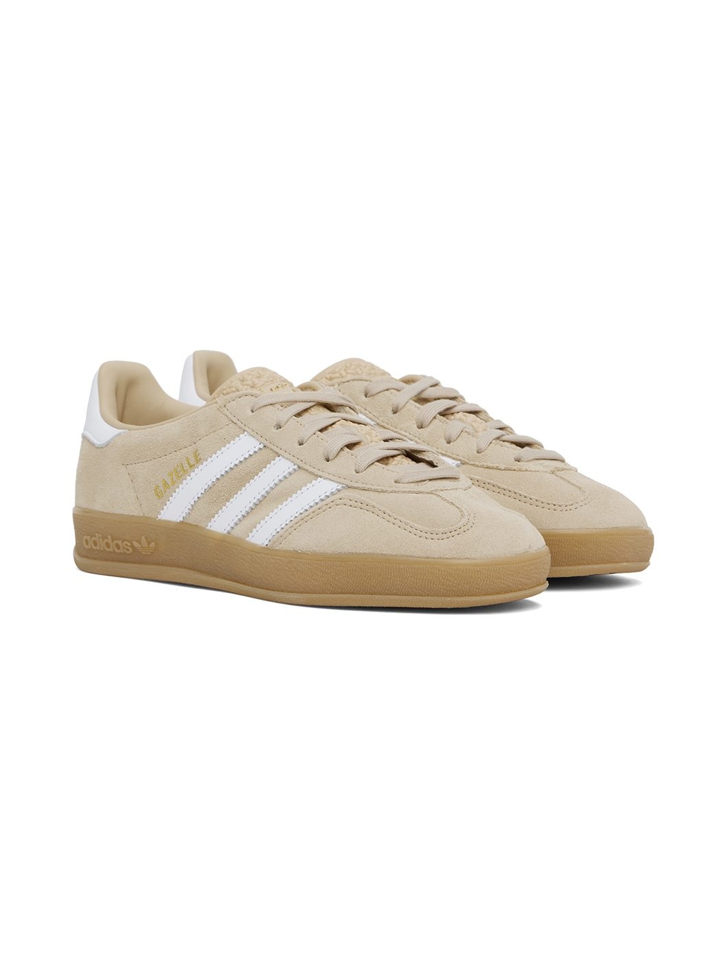 Beige Gazelle Indoor Sneakers - 4