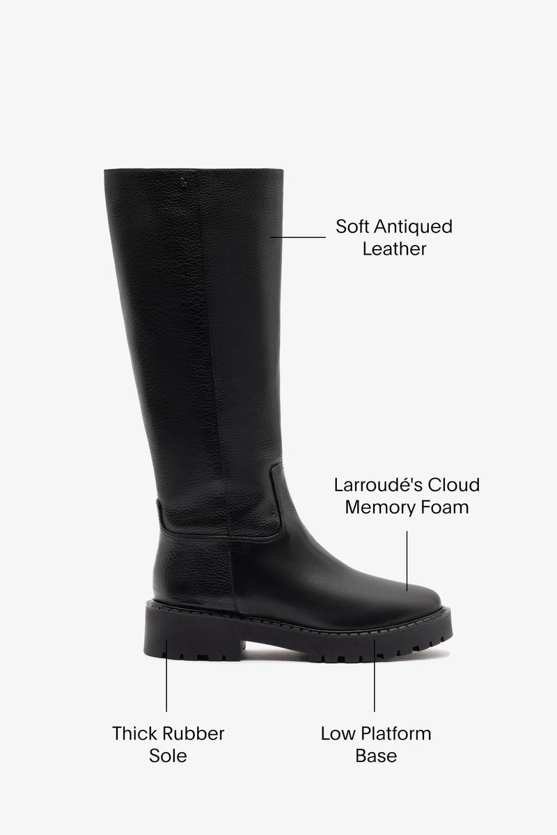 Anne Lugsole Boot In Black Leather 4