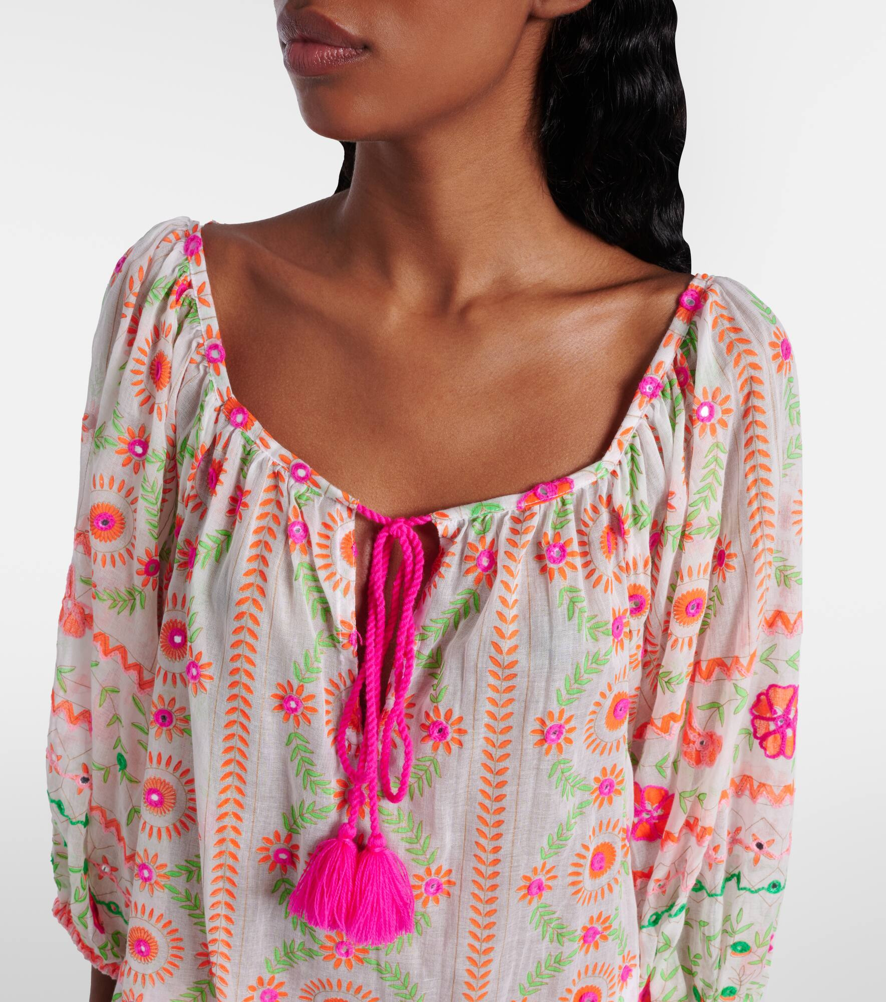 Printed cotton beach dress - 4