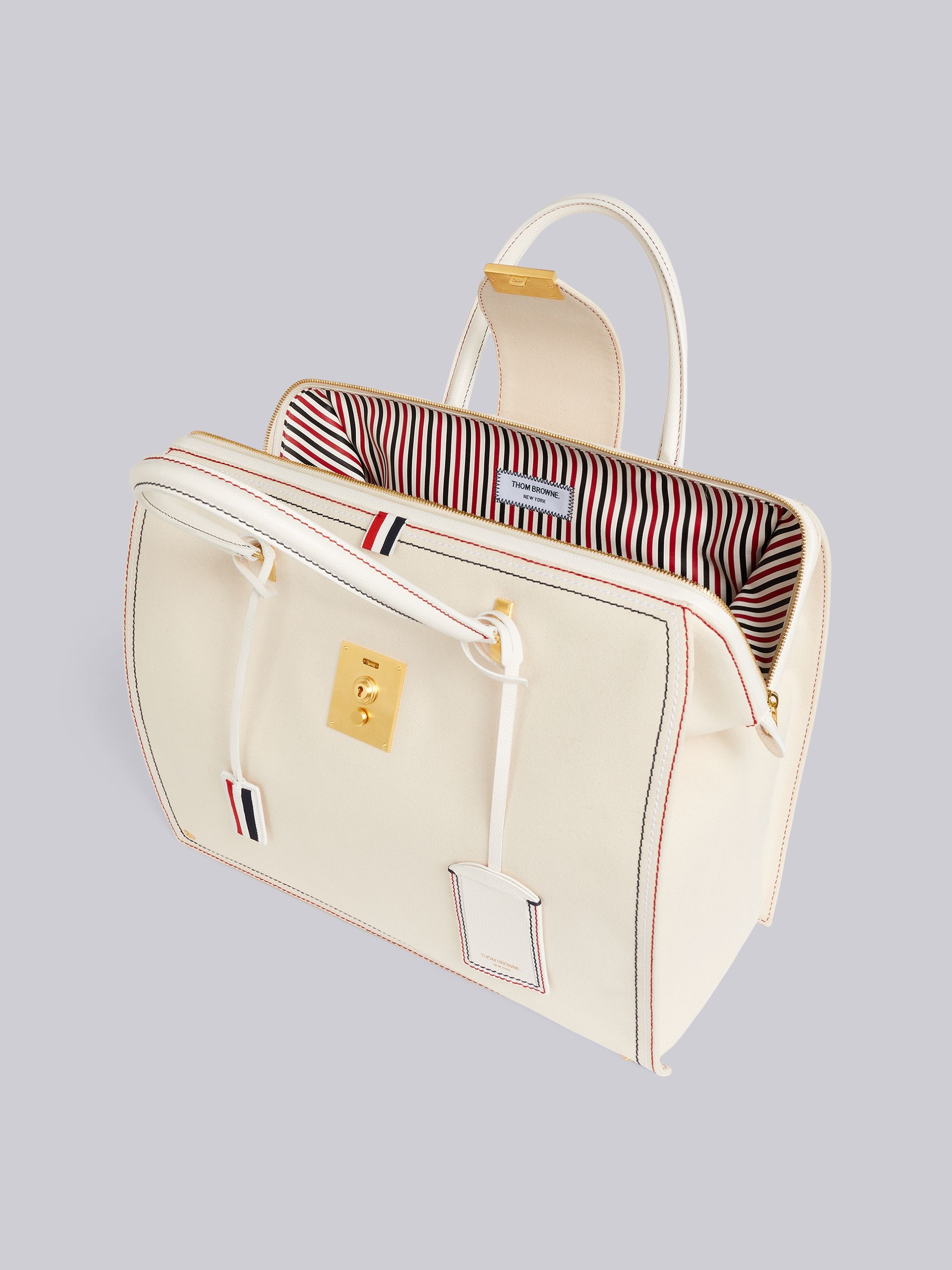 Off White Cotton Canvas Soft Strap Mr. Thom Bag - 5